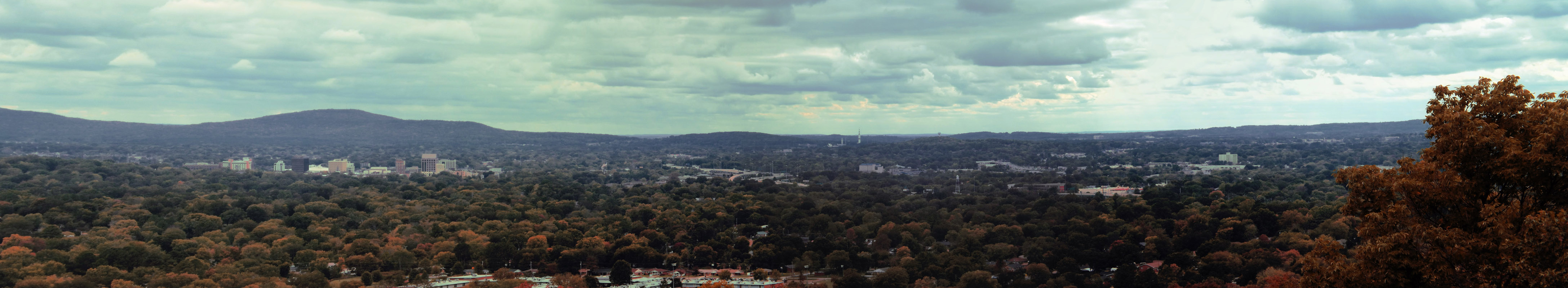 Wide view of Huntsville, Alabama from High Mountain Road